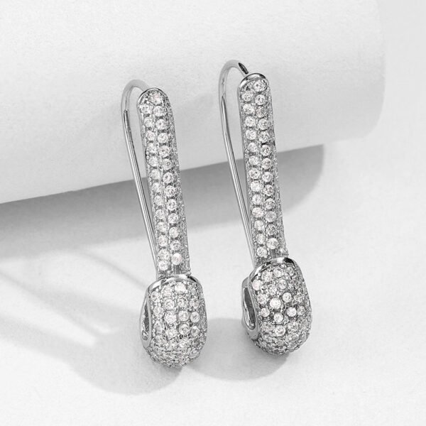 Pin Ear Clip-shaped Vintage Zircon Earrings For Women