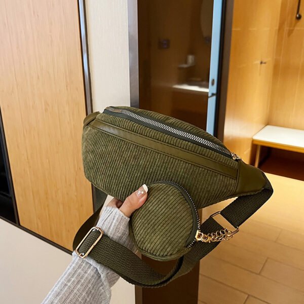 Street Trend Canvas Corduroy Simple Casual Shoulder Bag